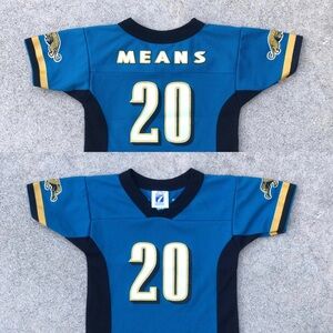 Rare Vtg Natrone Means Logo 7 Jacksonville Jaguars NFL Jersey 18M Made in USA